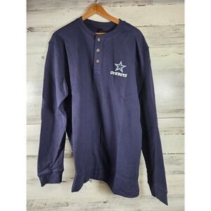 NFL Team Apparel Dallas Cowboys Henley Men XL Navy Waffle Knit Thermal New